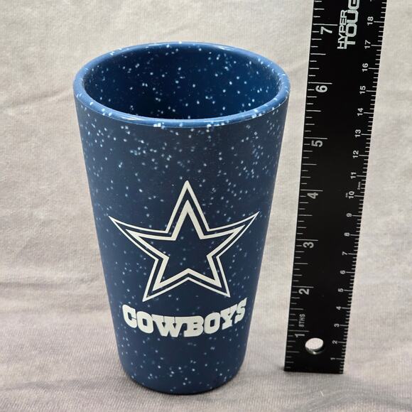Sili Blue Dallas Cowboys Fanatics Football Drink Silicone 16 OZ Pint Glass Cup - Picture 6 of 7